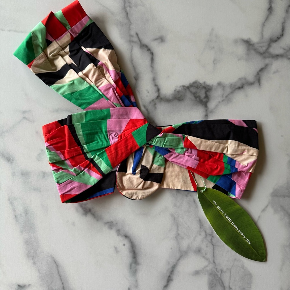 NWT Farm Rio Colorful Monstera Organic Cotton Crop Top - Picture 3 of 5